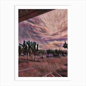 Person - Sunset Over The Parking Lot Art Print