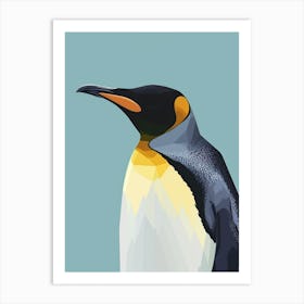 King Penguin Laurie Island Minimalist Illustration 2 Art Print
