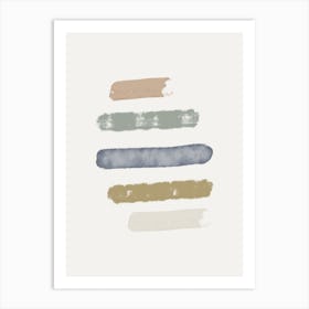 Watercolor Brushstrokes In Pastels Art Print