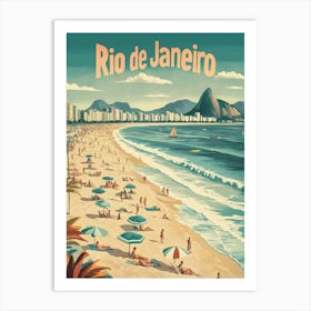 Aihrgdesign A Classic 1960s Travel Poster For Rio De Janeiro 3 Art Print