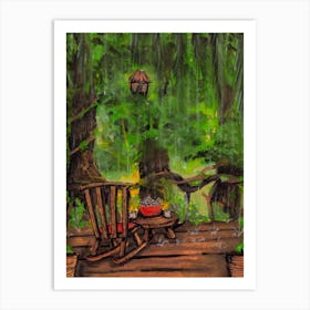 Cabin in the Rainforest Art Print