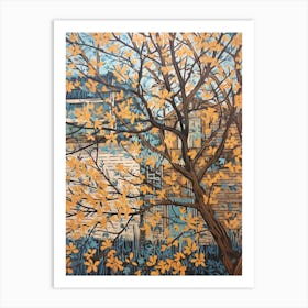 Dogwood 1 Vintage Autumn Tree Print  Art Print