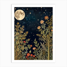 Night In The Garden Style William Morris 1 Art Print