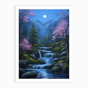 Moonlight Stream Art Print