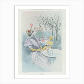 Lady At A Table Art Print