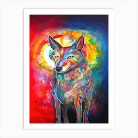 Radiant Wolf - Halo Of Colors Art Print