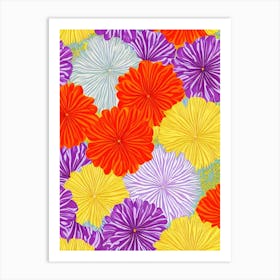 Lavender Repeat Retro Flower Art Print