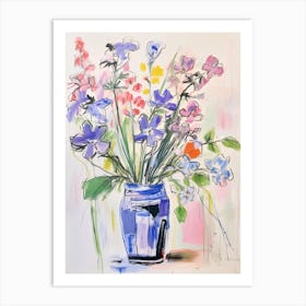 Flower Painting Fauvist Style Canterbury Bells 1 Art Print