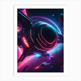 Fusion Neon Nights Space Art Print