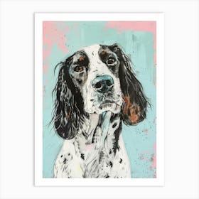 Pastel Watercolour Irish Setter Dog Line Illustration 2 Art Print