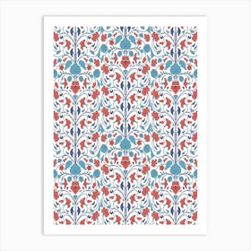 Wallpaper Pattern — Iznik Turkish pattern, floral decor 1 Art Print