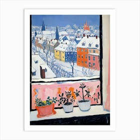 The Windowsill Of Nuremberg   Germany Snow Inspired By Matisse 2 Art Print