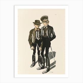 Two Men In Hats 1 Art Print