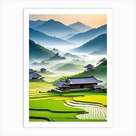 Rice Fields In The Mountains Art Print