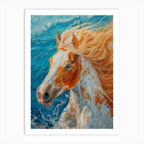 Horse In The Ocean 1 Art Print