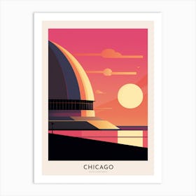Adler Planetarium Chicago Colourful Travel Poster Art Print
