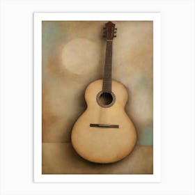 Guitar On The Beach Art Print