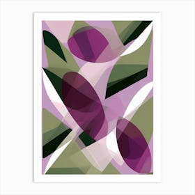 Simple abstract Movement Art For Wall Decor, Pleasing tones of purple green and white, 1257 Art Print