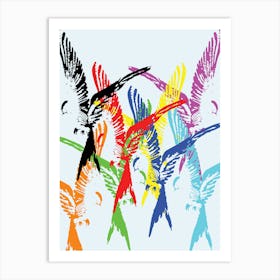 Vibrant Flock In Motion Art Print