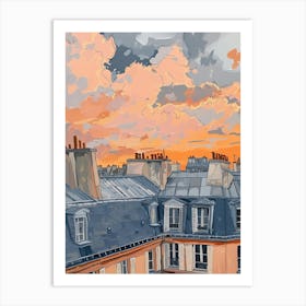 Paris Rooftops Morning Skyline 5 Art Print