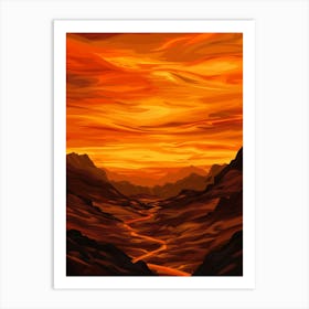 Sunset In The Desert 12 Art Print