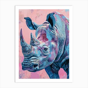 Watercolour Rhino 1 Art Print