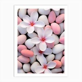 Pink And White Pebbles Art Print