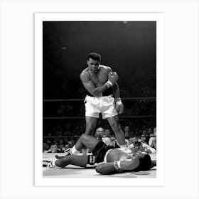 Muhammad Ali Black And White Vintage Art Print