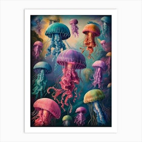 Colorful Jellyfish Art Print