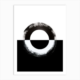 Split Circle Black Abstract Art Print