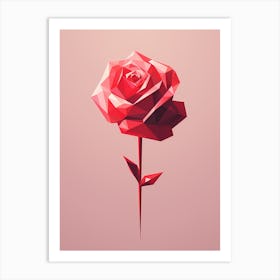 Polygonal Rose 5 Art Print