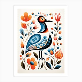 Scandinavian Bird Illustration Canvasback Art Print