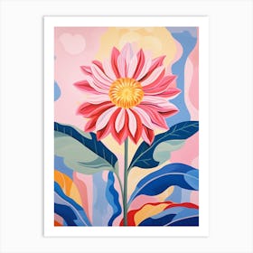 Gaillardia 1 Hilma Af Klint Inspired Pastel Flower Painting Art Print