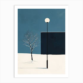 Tree In The Snow, Minimalism Art Print