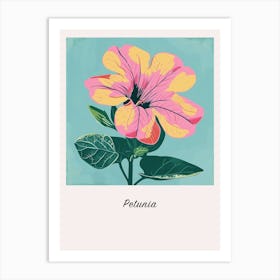 Petunia Square Flower Illustration Poster Art Print