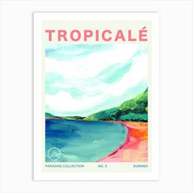 Tropical Beach Landscape Typography Art Print