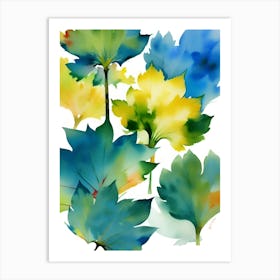 Watercolor Leaves Art Print