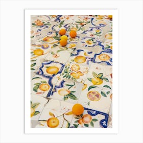 Oranges On Tile Art Print