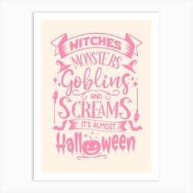 Witches Monsters Goblins And Screams Art Print