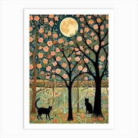 William Morris Cat In The Moonlight 26 Art Print