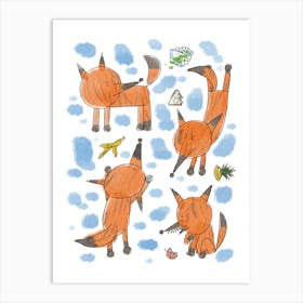 Foxes Art Print