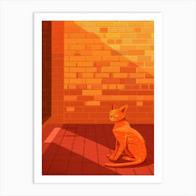 Cat Sitting In The Sun Art Print