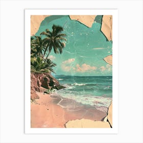 Retro Kitsch Beach Collage 3 Art Print