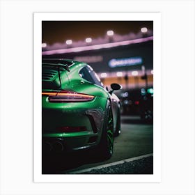 Green Porsche 911 Gts 1 Art Print