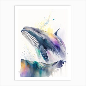 Northern Right Whale Storybook Watercolour  (3) Art Print