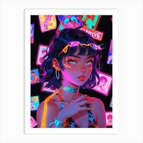 Neon Girl 4 Art Print