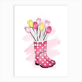 Tulip Boots Art Print