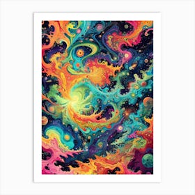 Psychedelic Galaxy Painting Art Print