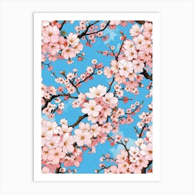Sakura Blossom Pattern Art Print