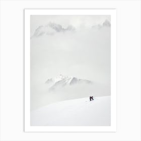 Chamonix, France Minimal 2 Skiing Poster Art Print
